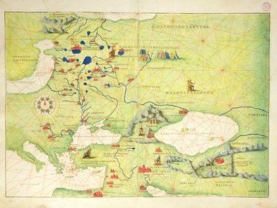 Europa und Zentralasien, aus einem Atlas der Welt in 33 Karten, Venedig, 1. September 1553 von Battista Agnese